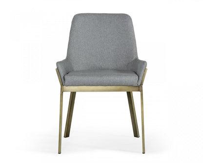 Gray Antique Brass Dining Chair