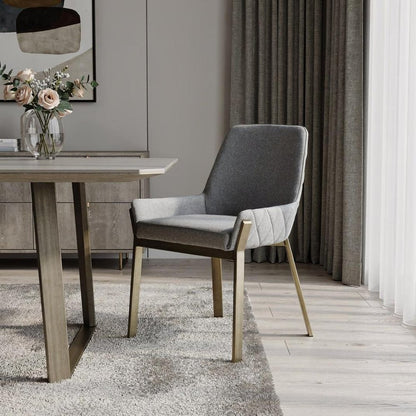 Gray Antique Brass Dining Chair