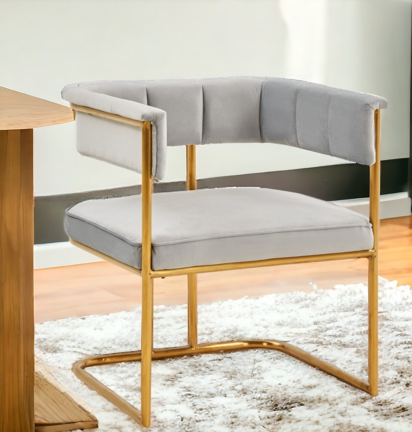 Gray Gold Modern Dining Chair