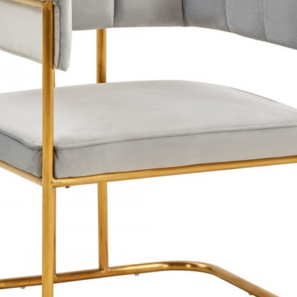 Gray Gold Modern Dining Chair