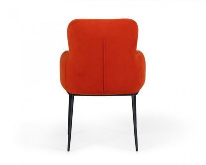 Orange Velvet Dining Chair