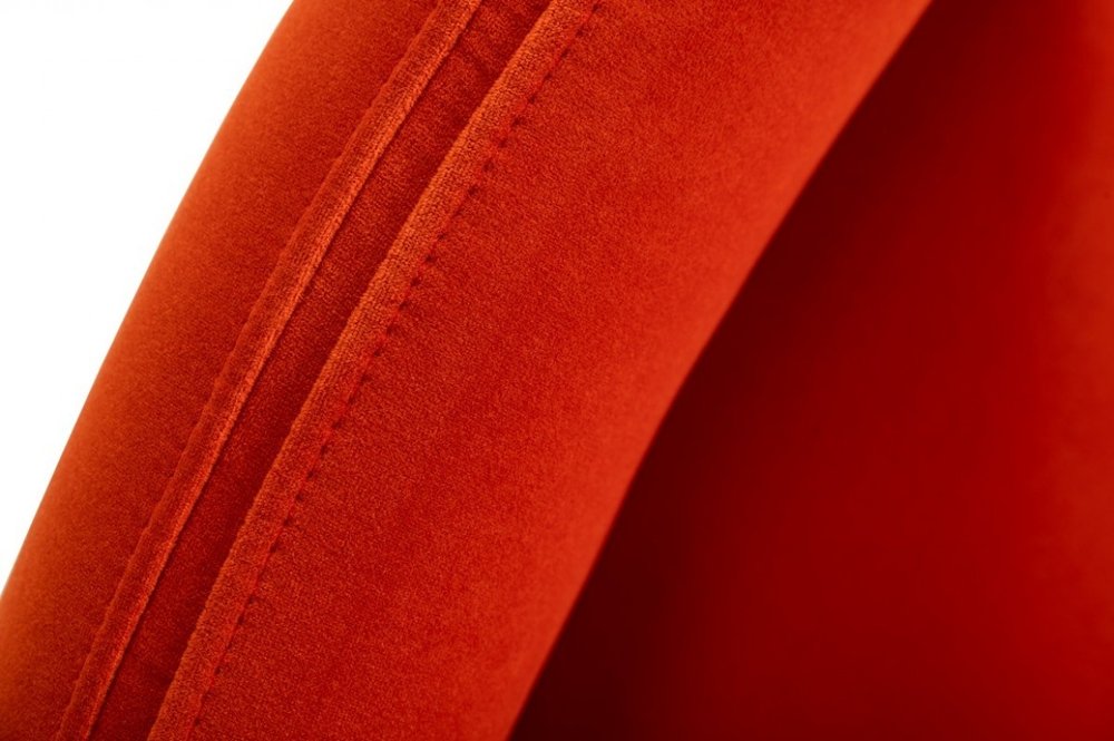 Orange and Black Upholstered Fabric Dining Arm Chair