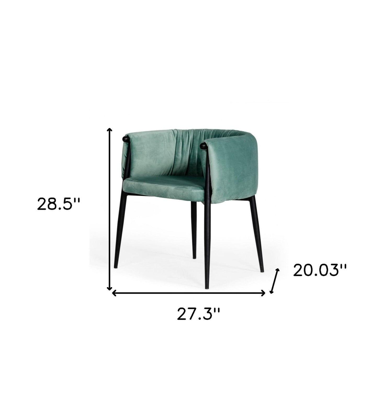 Light Green And Black Upholstered Fabric Dining Arm Chair