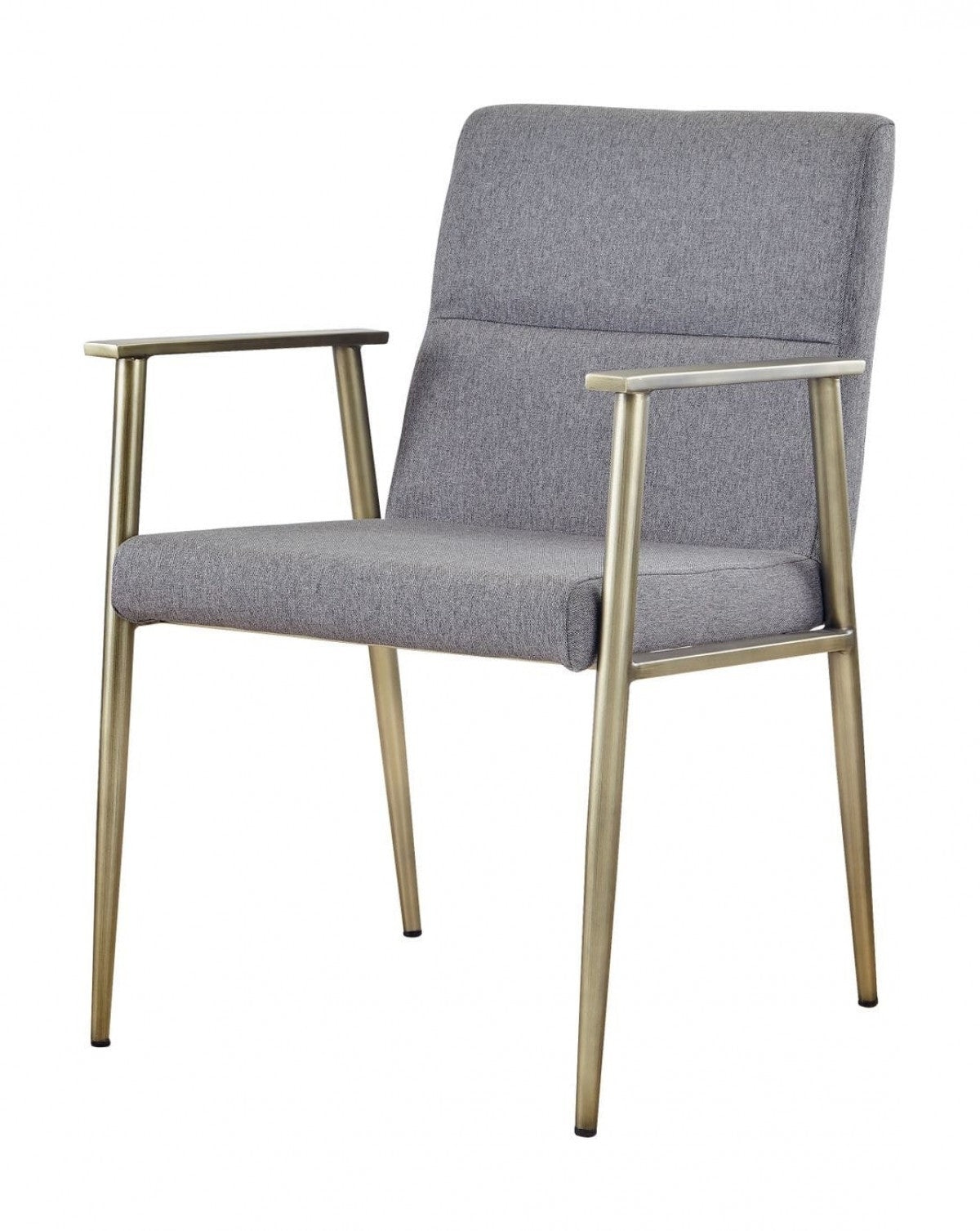 Gray Antique Brass Contemporary Dining Chair