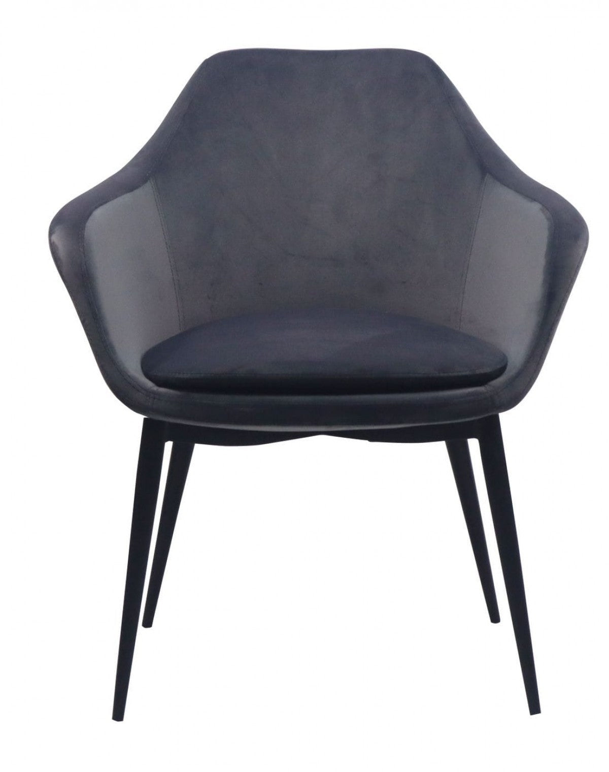 Gray Black Velvet Dining Chair