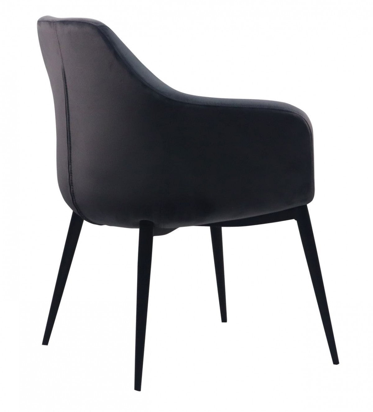 Gray Black Velvet Dining Chair