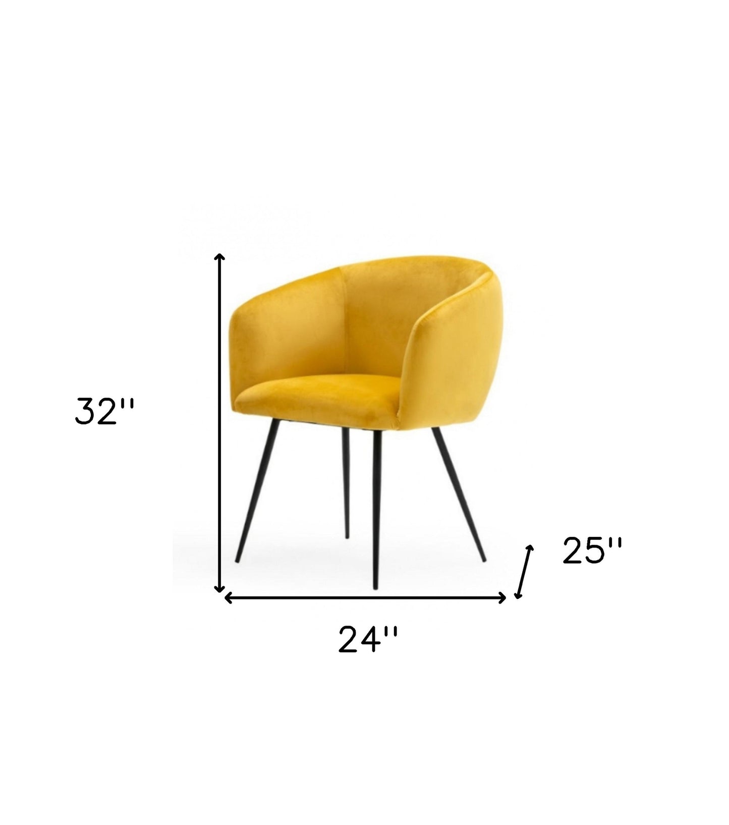 Yellow Velvet Modern Dining Chair