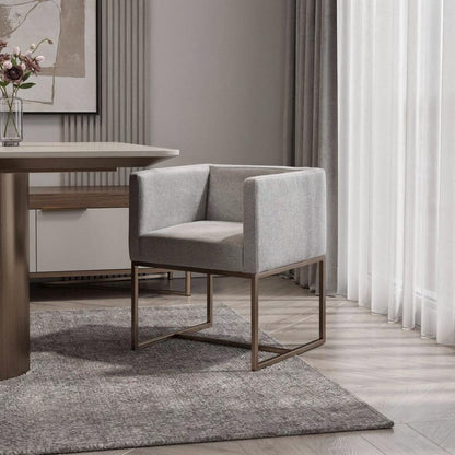 Gray Antique Velvet Brass Dining Chair