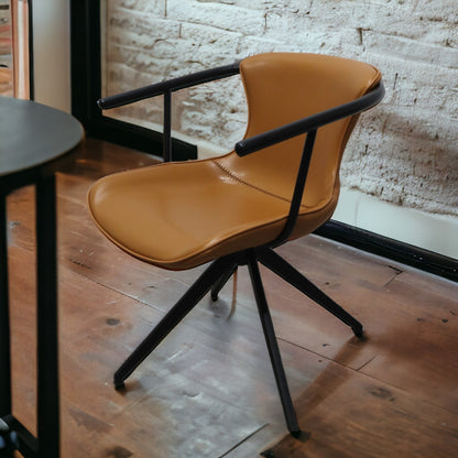 Orange Velvet Wrapped Dining Chair