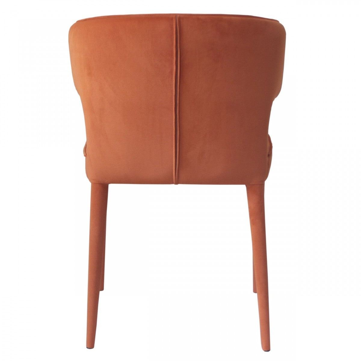 Orange Velvet Wrapped Dining Chair