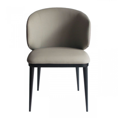 Beige Modern Faux Leather Dining Chair