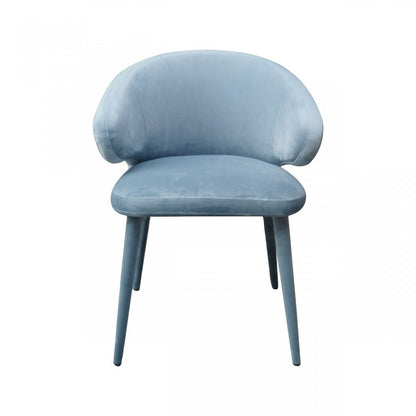 Blue Gray Fabric Wrapped Dining Chair