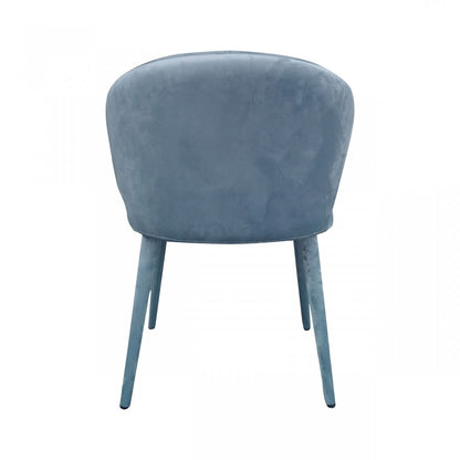 Blue Gray Fabric Wrapped Dining Chair