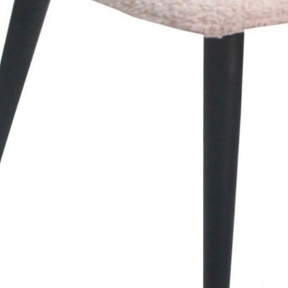 Cream and Black Upholstered Fabric Wing Back Dining Arm Chair