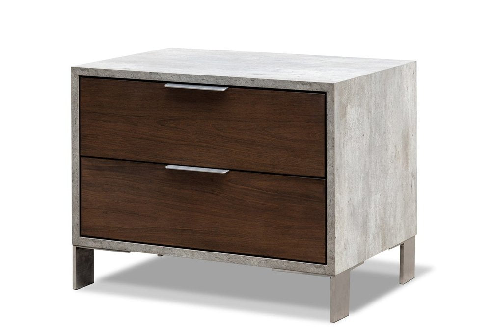 20" Wood Two Drawer Nightstand