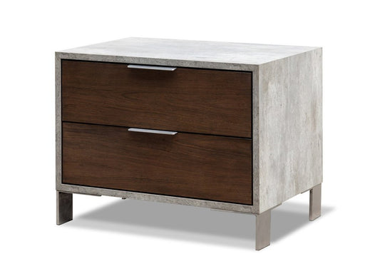 20" Wood Two Drawer Nightstand