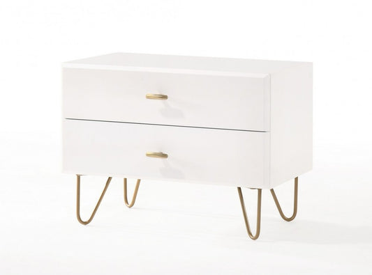 18" Wood Two Drawer Nightstand