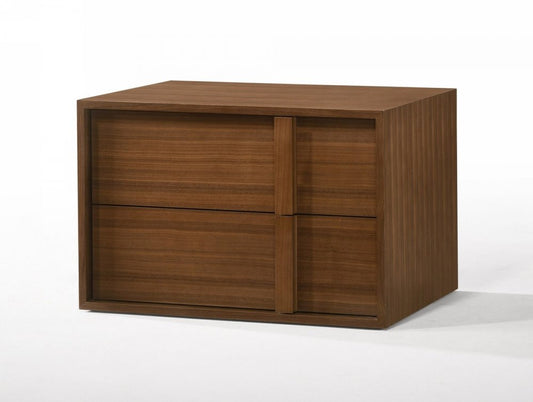 19" Solid Wood and Wood Two Drawer Nightstand