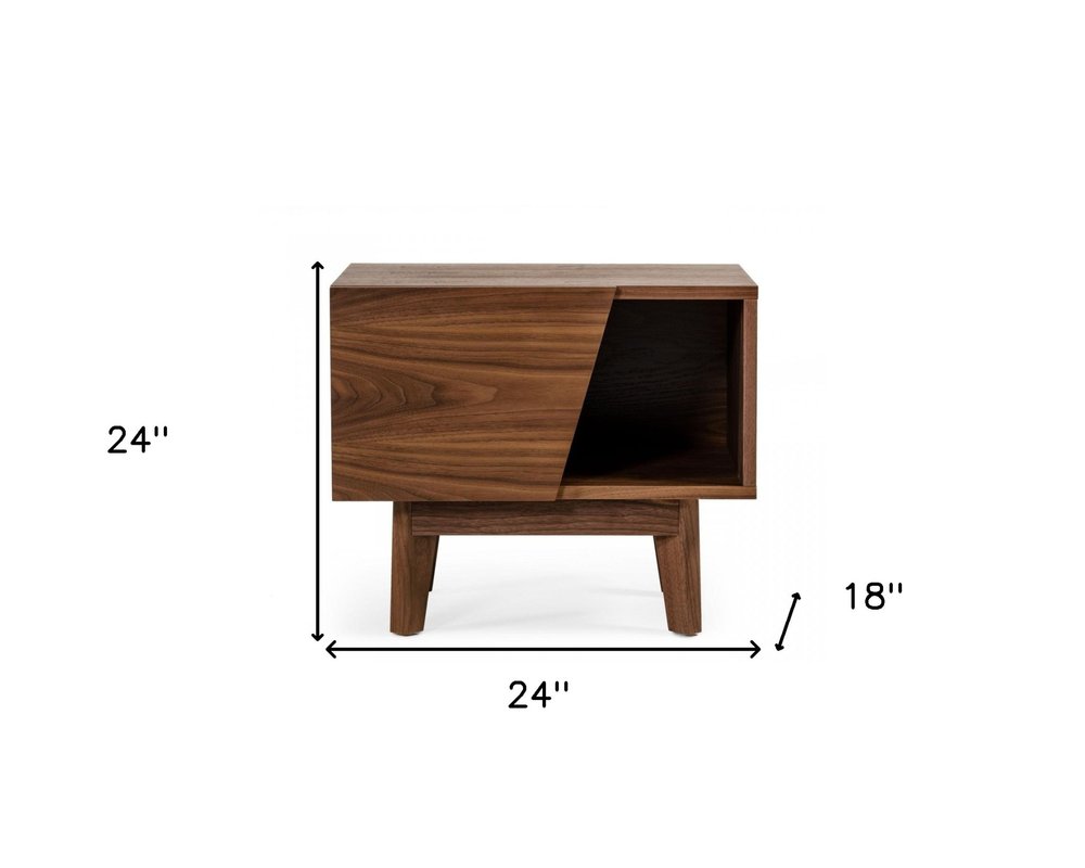 24" Wood One Drawer Nightstand