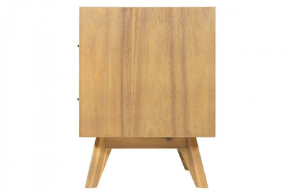 24" Solid Wood and Wood Two Drawer Nightstand
