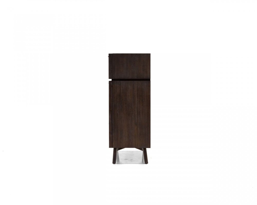 39" Dark Brown Solid Wood Four Drawer Dresser