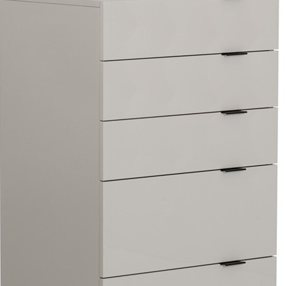 24" Grey Manufactured Wood Five Drawer Chest