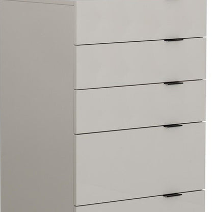 24" Gray Wood Five Drawer Dresser