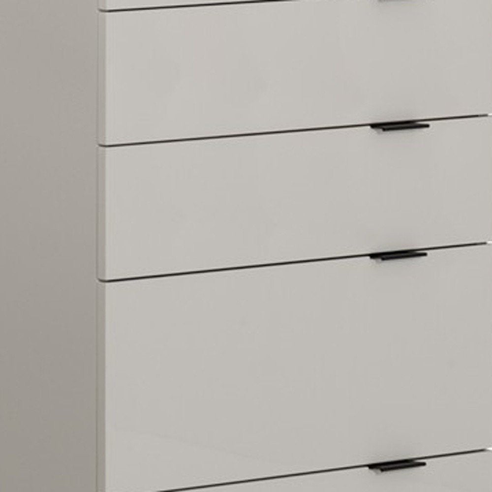 24" Gray Wood Five Drawer Dresser