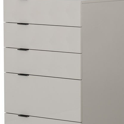 24" Grey Manufactured Wood Five Drawer Chest