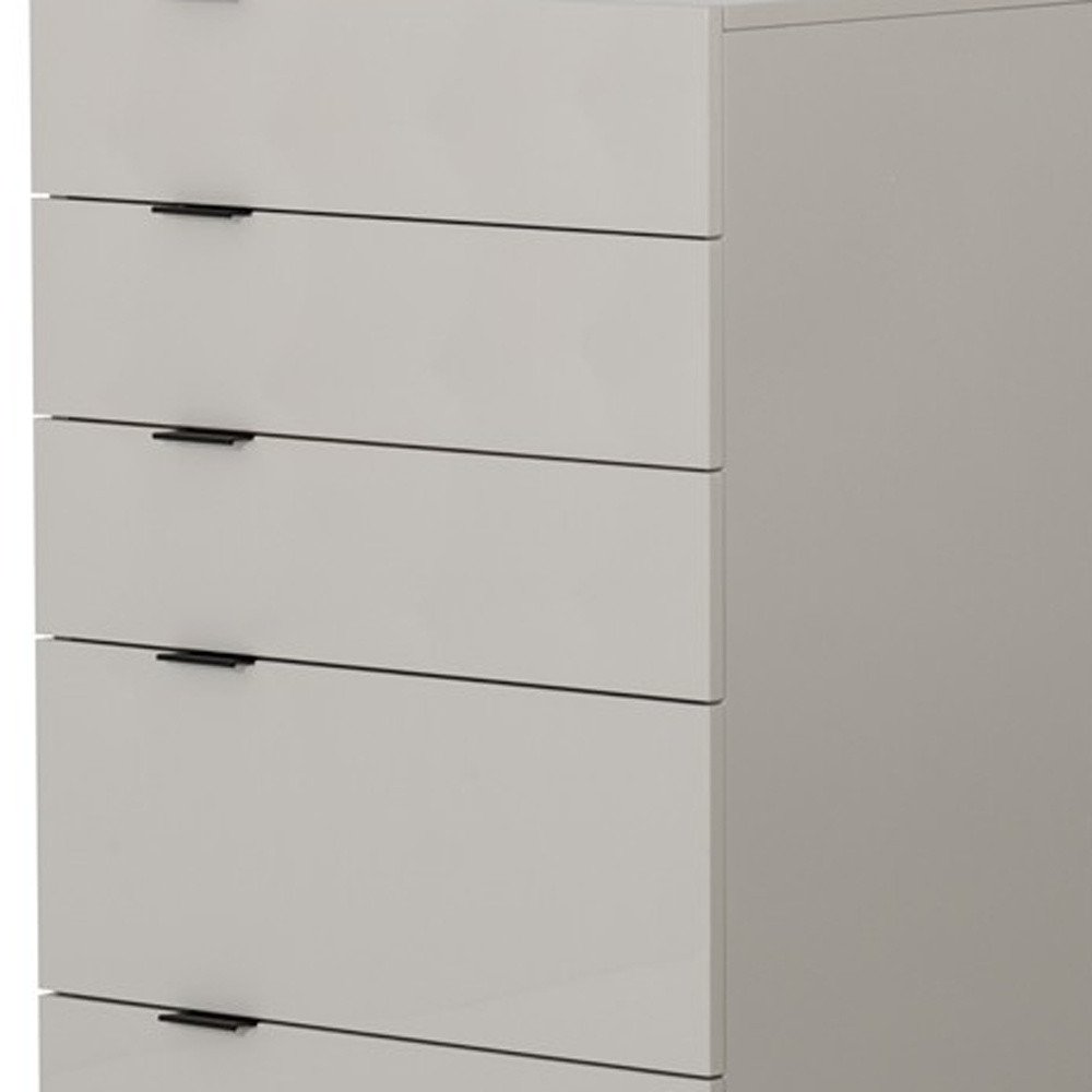 24" Gray Wood Five Drawer Dresser