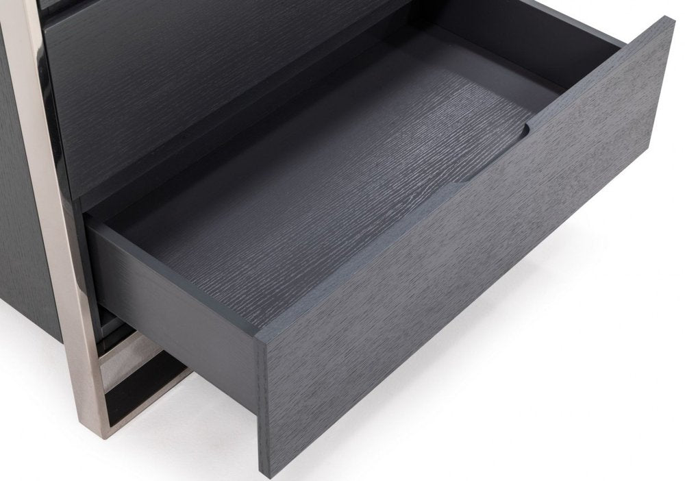 30" Gray Wood Five Drawer Dresser