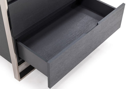 30" Gray Wood Five Drawer Dresser