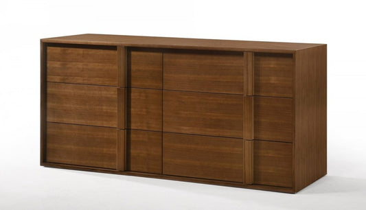 65" Brown Solid Wood Six Drawer Double Dresser