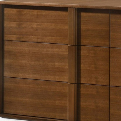 65" Brown Solid Wood Six Drawer Double Dresser