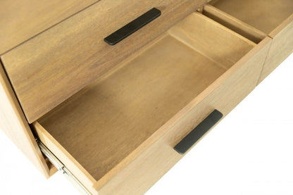 53" Brown Solid Wood Six Drawer Double Dresser