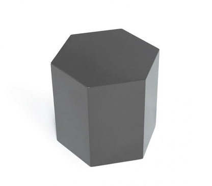 13" Light Gray Wood Hexagonal Block End Table