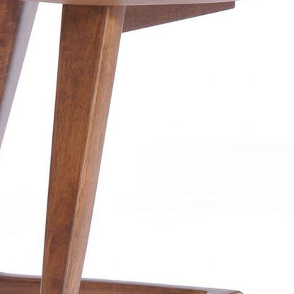 Mod Walnut Wood Asymmetric End Table