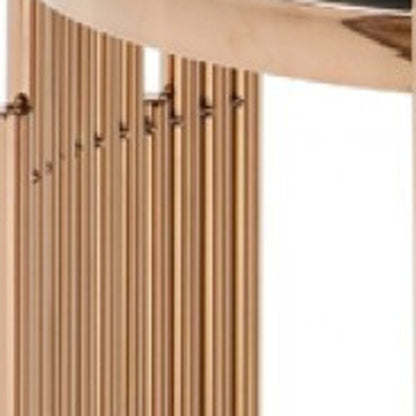 20" Rosegold And Black Glass And Stainless Steel Round End Table With Shelf