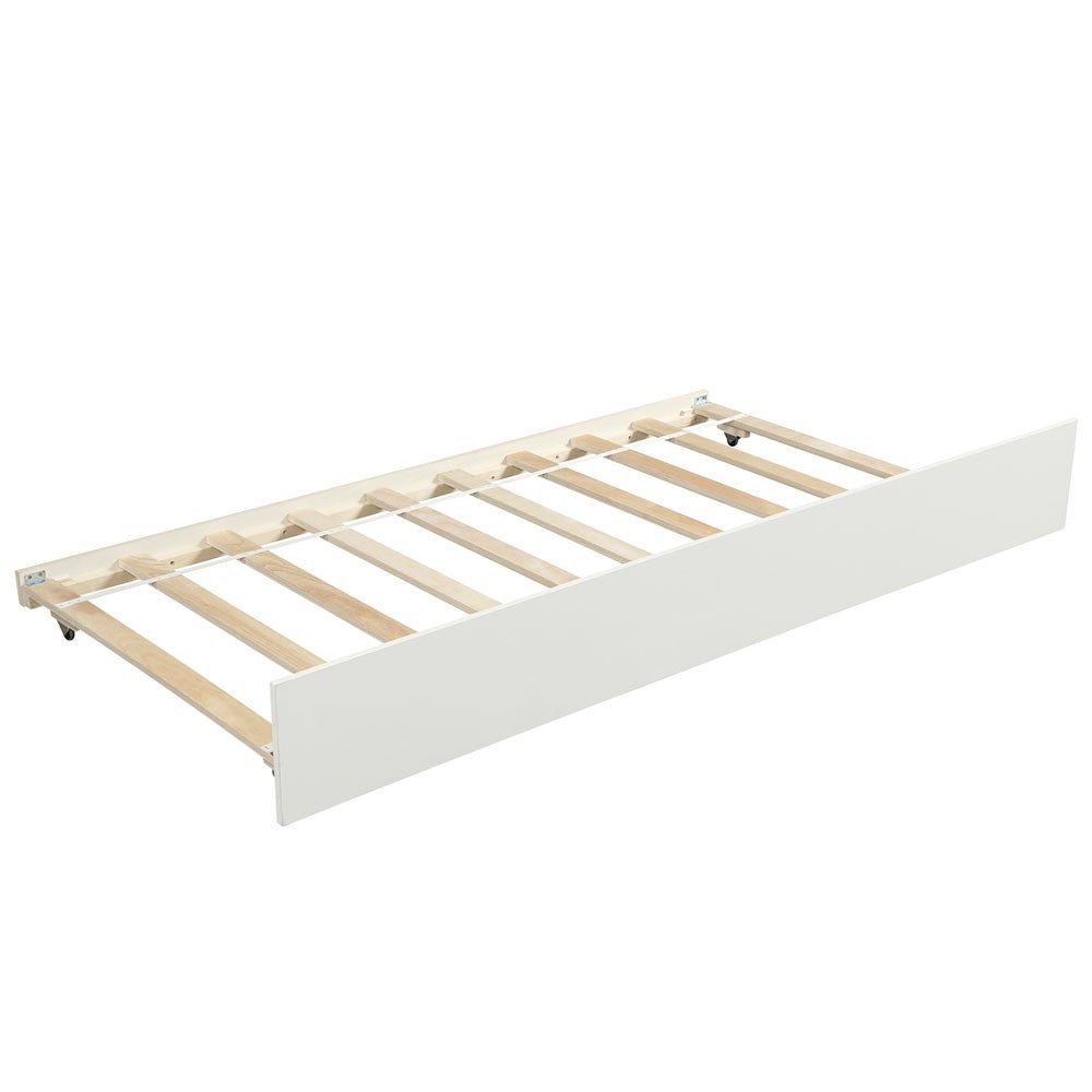 White Twin Bed with Trundle