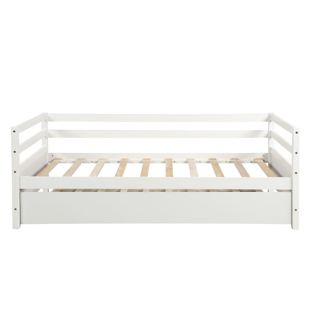 White Twin Bed with Trundle