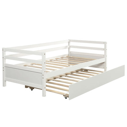 White Twin Bed with Trundle