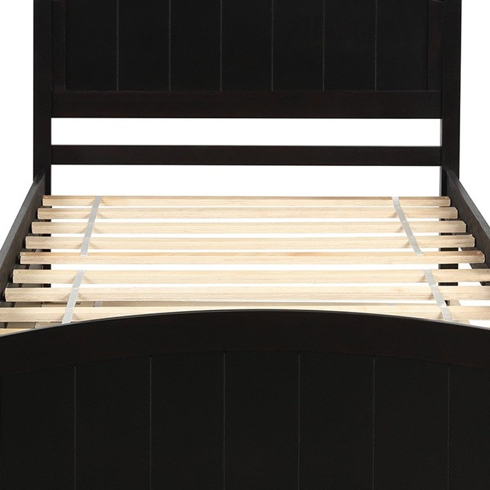 Espresso Wood Twin Bed Frame with Trundle