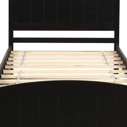 Espresso Wood Twin Bed Frame with Trundle
