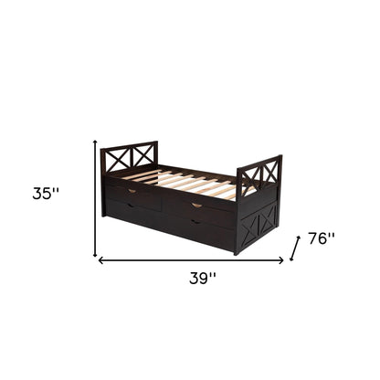 Espresso Twin Bed with Trundle