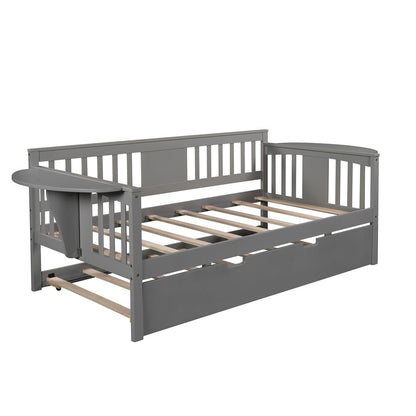 Gray Twin Bed with Trundle