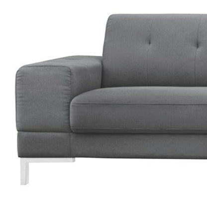 Dark Gray Polyester L Shaped Two Piece Sofa and Chaise Sectional