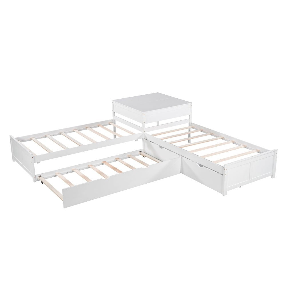 White Twin Bed with Trundle