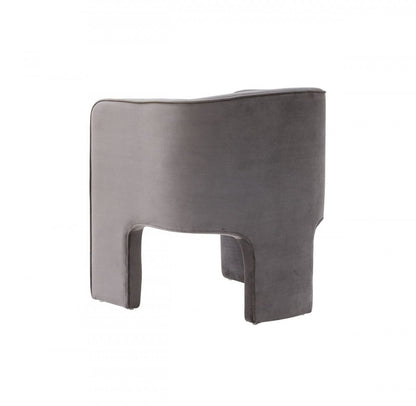 24" Dark Slate Gray Velvet Barrel Chair