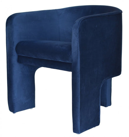 24" Blue Velvet Barrel Chair