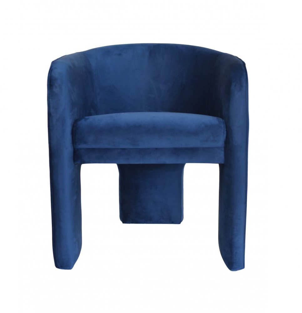 24" Blue Velvet Barrel Chair